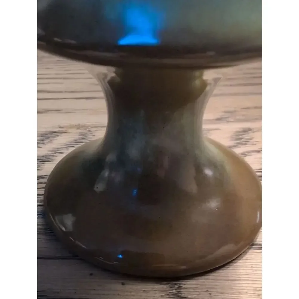 Frankoma Prairie Green Ceramic Pedestal Urn Vase Planter Vintage 1960's